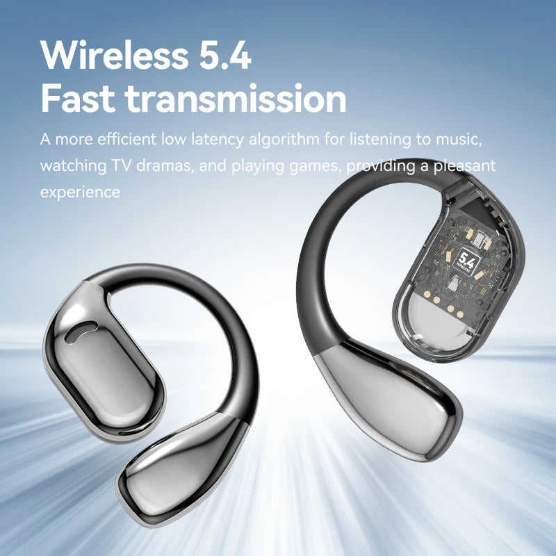 Earhook Earphones TWS Bluetooth 5.4 Bone Conduction Open Air Noise Reduction Headphone Wireless Sports Earbuds M75 HIFI With Mic