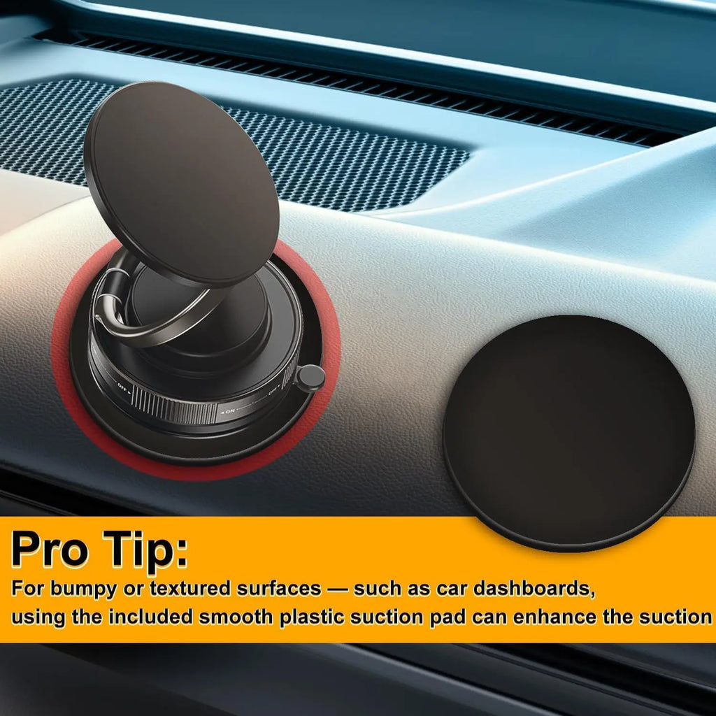 Upgraded Vacuum Magnetic Car Phone Holder for MagSafe, 360° Rotation, 96LBS Ultra Suction Cup Mount for iPhone & Android, Car/Gym/Mirror