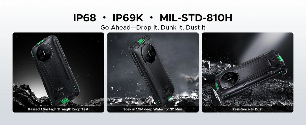 DOOGEE Fire 3 Pro Rugged Phone 8350mAh Battery T7200 Android 15 Smart Phone 5.5'' HD+ Display Cell Phone 16GB+128GB Widevine L1