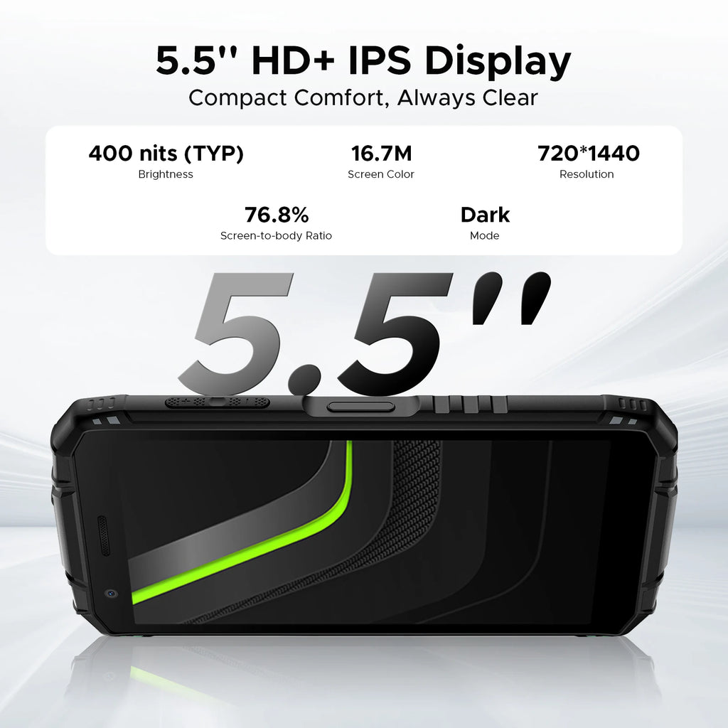 DOOGEE Fire 3 Pro Rugged Phone 8350mAh Battery T7200 Android 15 Smart Phone 5.5'' HD+ Display Cell Phone 16GB+128GB Widevine L1