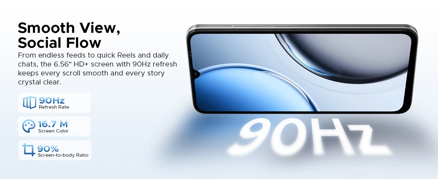 DOOGEE Note56X Pro Cell Phone Android 16 6.56'' HD+ 90Hz Display 32GB+128GB 6150mAh Large Battery T7225 Octa-Core Smart Phone