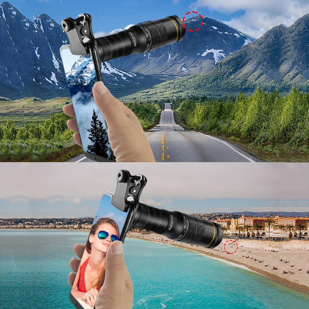 32X Telephoto for Cellphone Mobile Phone Camera Lens Zoom Telescope 4in1 Macro Fish Eye Wide Angel Lenses for iPhone Smartphone