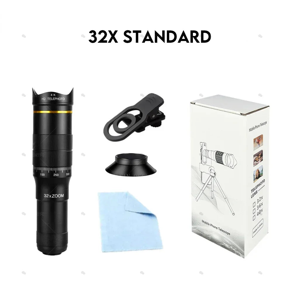 CAOX 32x Professional Concert Monocular Telescope, HD Zoom Phone Camera Lens Telescope, Suitable for Camping and Concerts