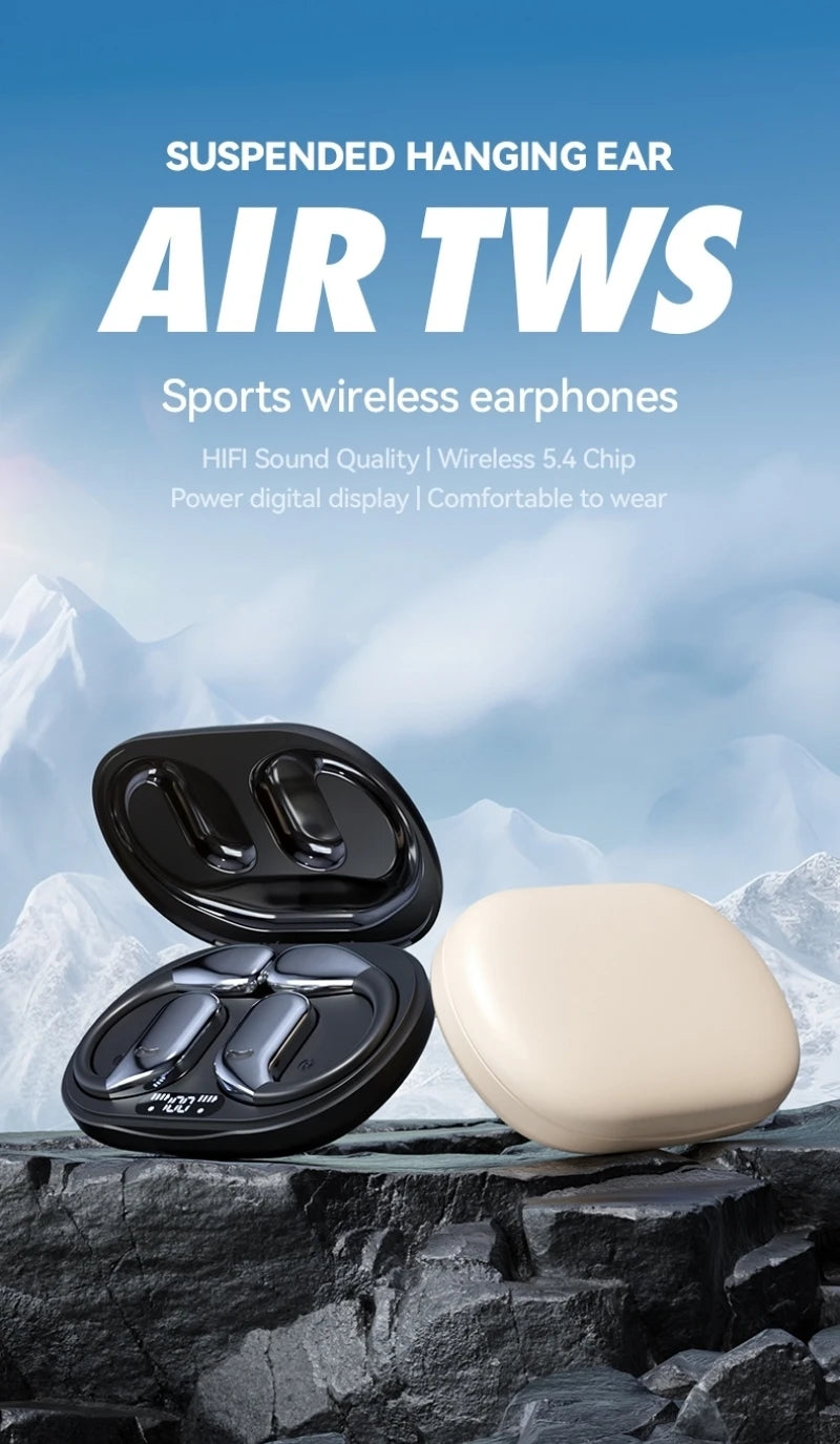 Earhook Earphones TWS Bluetooth 5.4 Bone Conduction Open Air Noise Reduction Headphone Wireless Sports Earbuds M75 HIFI With Mic