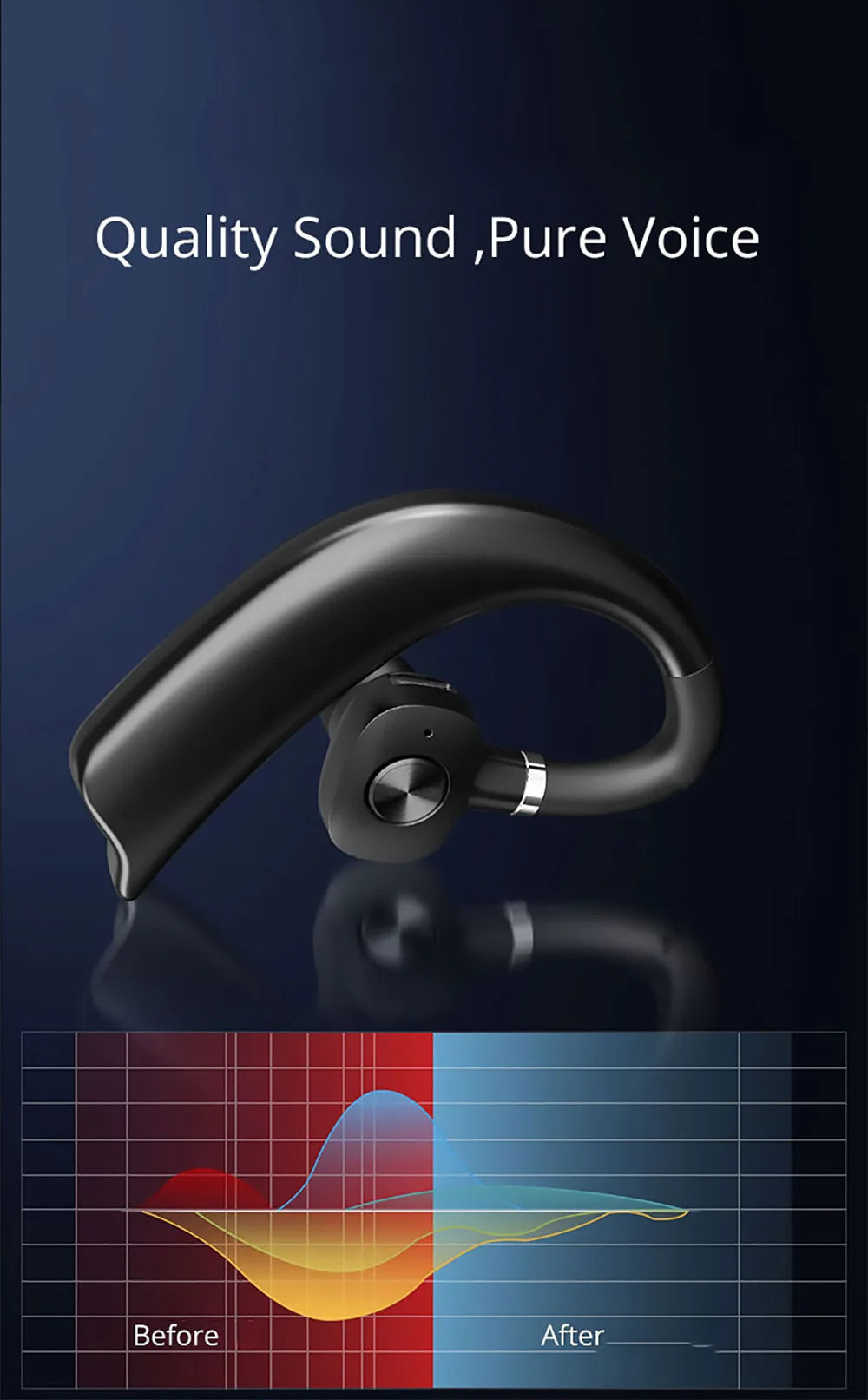 X27 Bluetooth 5.0 Earphone Business Wireless Headphone long Standby Noise Reduction Sports Headset Waterproof for Smartphone