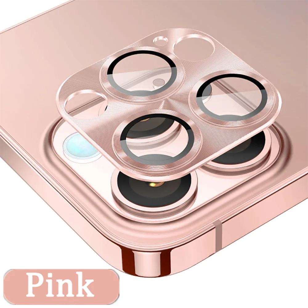 Metal Armor Camera Lens Protector For iPhone 16 Pro 17 13 11 12 14 15 Pro Max Tempered Glass For iPhone Mini Camera Protector