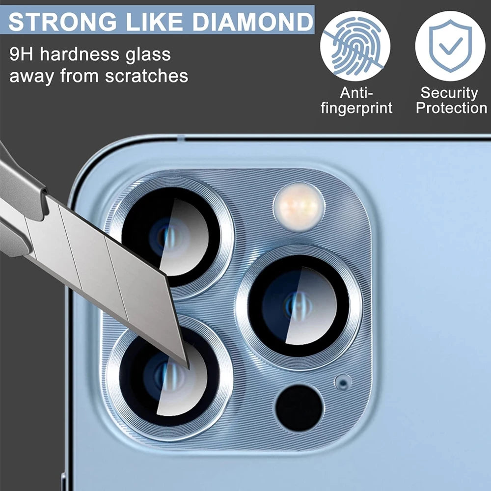 Metal Armor Camera Lens Protector For iPhone 16 Pro 17 13 11 12 14 15 Pro Max Tempered Glass For iPhone Mini Camera Protector