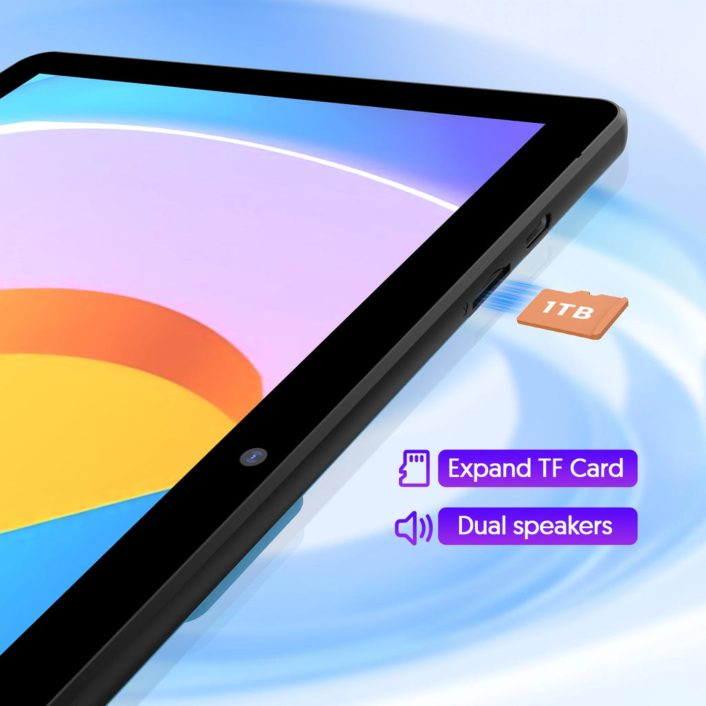 BAKEN Global Edition 10-inch tablet PC, Android 15 system, quad-core processor, 12GB+64GB, supports 1TB expansion, WiFi, 6000mAh