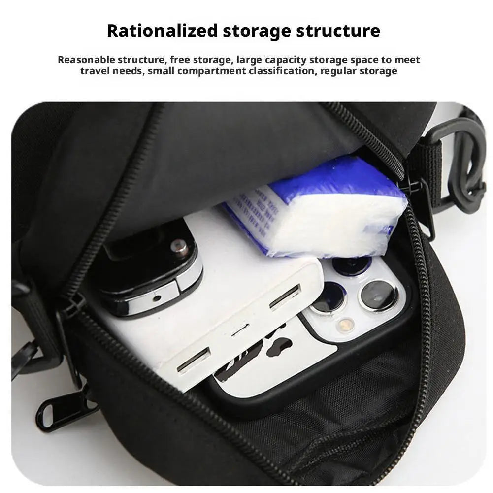Crossbody Shoulder Bag Men's Small Bag Shoulder Bags Trendy Diagonal Backpack Chest Bags Light Boy Mini Casual Bag Waist Pack