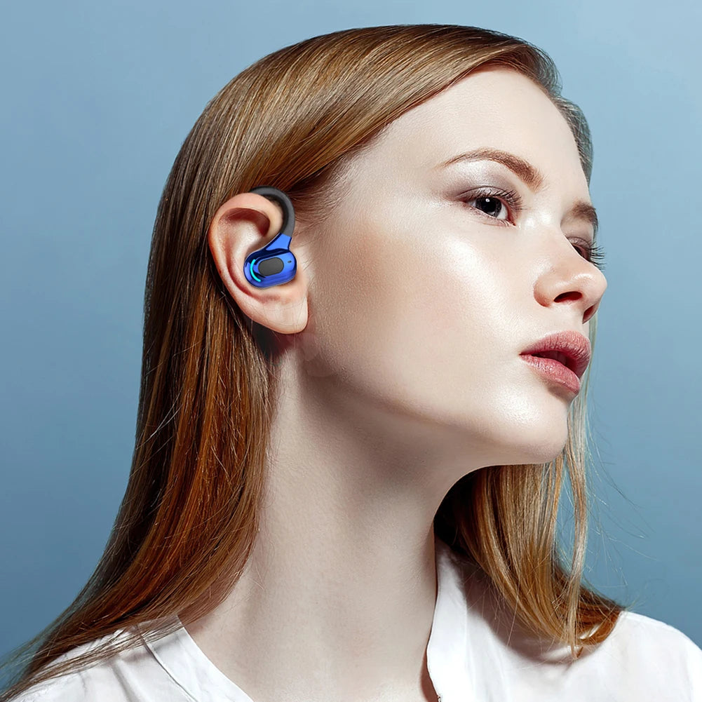Waterproof Hanging Single Ear Earbuds Bluetooth-compatible 5.2 Noise Cancelling Sports Wireless Business Headphones