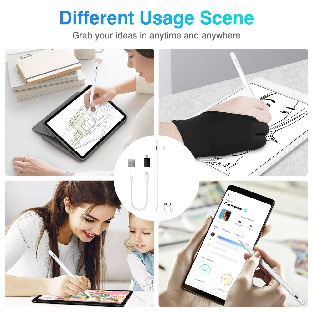 Universal Stylus Pen for Android & iOS Capacitive Touchscreen Compatible with iPad Apple Pencil Huawei Xiaomi Samsung Tablets