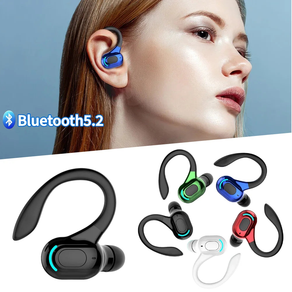 Waterproof Hanging Single Ear Earbuds Bluetooth-compatible 5.2 Noise Cancelling Sports Wireless Business Headphones