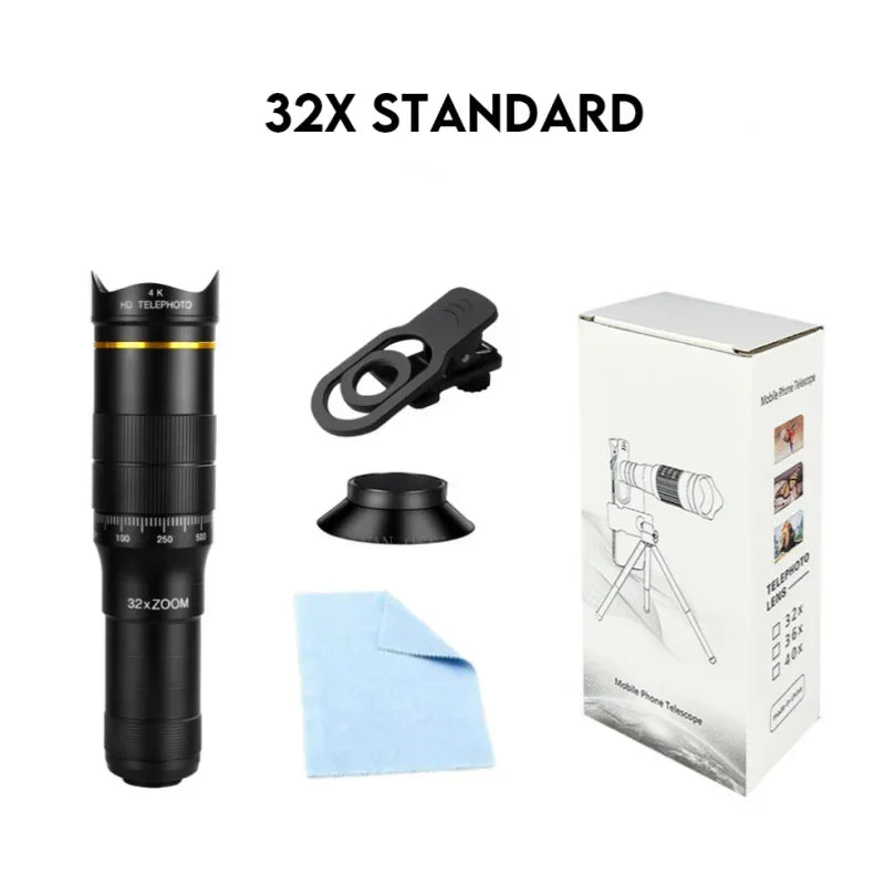 CAOX 32x Professional Concert Monocular Telescope, HD Zoom Phone Camera Lens Telescope, Suitable for Camping and Concerts